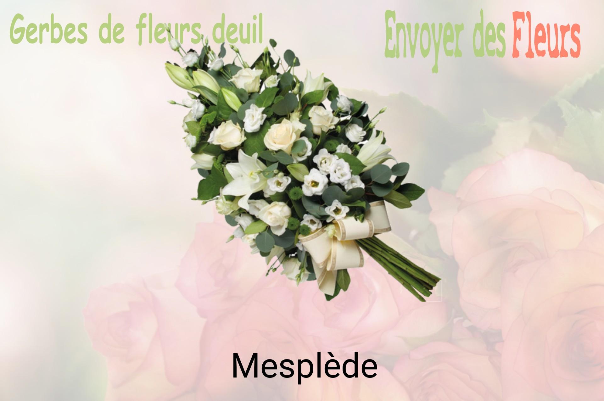 Gerbe de fleurs de deuil livrée à Mesplède